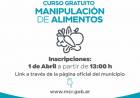 Este martes se abren las inscripciones para el curso de manipulación de alimentos del Municipio