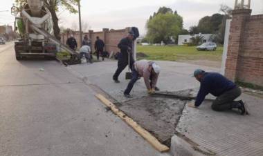 Continúan los trabajos de reparación de hormigón en distintos puntos de la ciudad