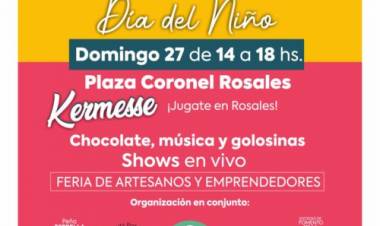 El Municipio de Coronel Rosales invita a los festejos del Día del Niño en Villa Arias