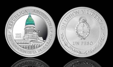 Salió una moneda conmemorativa por el 40 aniversario de Restauración de la Democracia