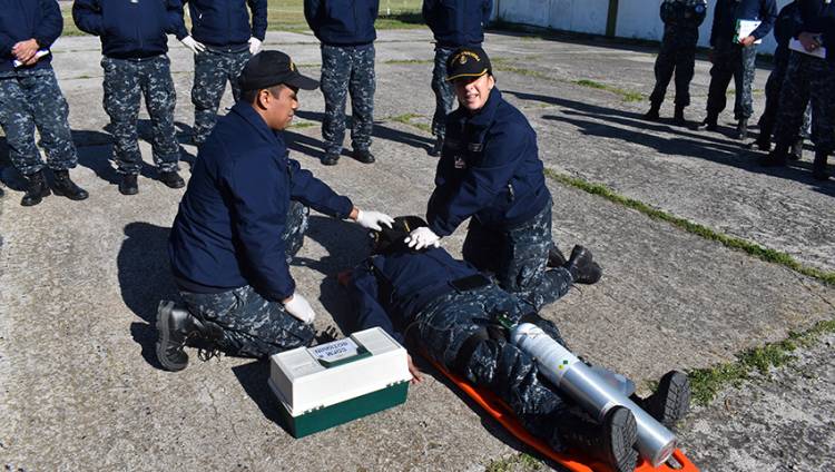 Realizaron un simulacro de incendio en el Comando de la Flota de Mar