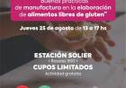Se brindará una charla informativa para la elaboración de alimentos sin gluten