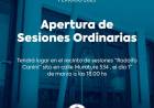 Este miércoles se realizará la apertura de sesiones ordinarias 2023