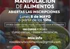 La inscripción para cursos gratuitos del Municipio de Manipulación de Alimentos  abre el lunes 8 de mayo 2023