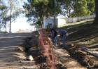 El Municipio continúa con la obra de cordón cuneta y pavimento articulado en el Parque San Martín
