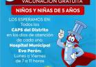 Ya se aplican las vacunas para ingreso escolar en el Hospital Municipal y todos los CAPS