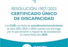 El Certificado Único de Discapacidad cuenta con una prórroga