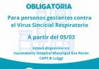 Comenzó la vacunación obligatoria contra VSR para embarazadas en el Hospital Municipal Eva Perón