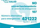 Quedó fuera de servicio el teléfono de emergencia 107