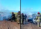 Pérdidas totales en el incendio de un auto en un camino rural en cercanías al Barrio Albatros XX