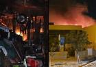Impresionante incendio en un taller mecánico de Ciudad Atlántida