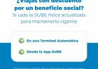 Actualizá tu SUBE y mantené tus descuentos en Coronel Rosales