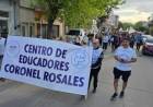 Los docentes de Coronel Rosales salieron a la calle 