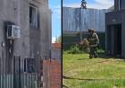 Bomberos Voluntarios acudieron al principio de incendio en una vivienda