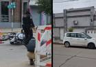 Un policía fue trasladado al hospital tras un choque en Paso y Rivadavia