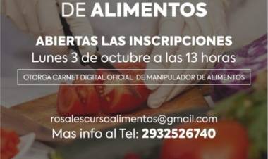 El Municipio abre inscripción para cursos gratuitos de Manipulación de Alimentos del mes de octubre 2022