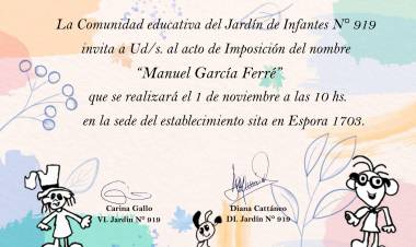El Jardín de infantes 919 llevará el nombre "Manuel García Ferré"