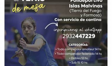 Se realizará un torneo de Tenis de Mesa