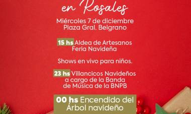 Este miércoles 7 de diciembre “Encendé tu Navidad en Rosales” en Plaza Belgrano 
