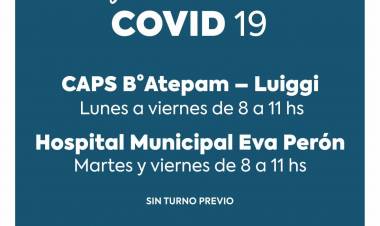 La atención en los vacunatorios COVID-19 serán únicamente por la mañana