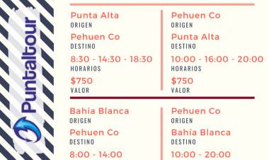 Estos son los valores del servicio de transporte que une Punta Alta con Pehuen Co