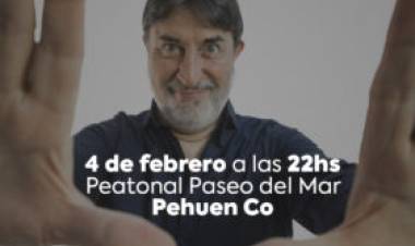 Este sábado será el show libre y gratuito del Flaco Pailos en la peatonal de Pehuen Co