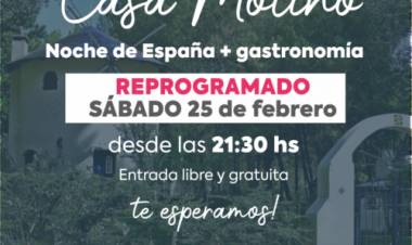 Se reprograma la “Noche de España” en la Casa Molino de Pehuen Co