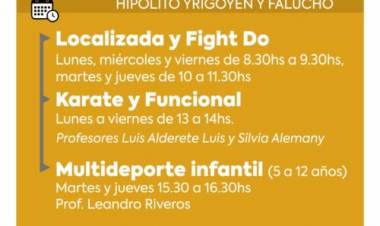 El lunes 6 de marzo de 2023 comienzan las clases gratuitas de Deportes en los polideportivos del Municipio