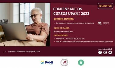 El Municipio invita a los cursos presenciales de UPAMI para adultos mayores    