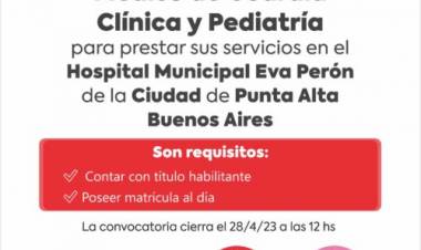 El Municipio de Coronel Rosales abre convocatoria para cubrir vacante de médicos y enfermero 