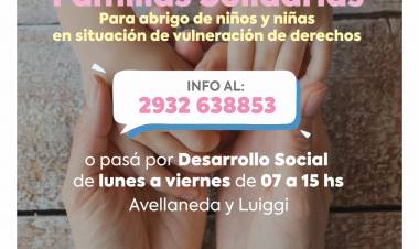 El Municipio continúa invitando a participar del programa Familias Solidarias para abrigo de niños y niñas