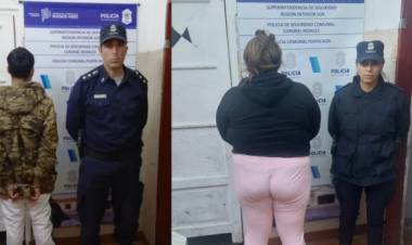 Aprehendieron a dos personas acusadas de robar prendas de vestir de tres locales del centro