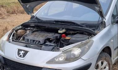 Un auto se despistó en la ruta 3, cerca de Grünbein