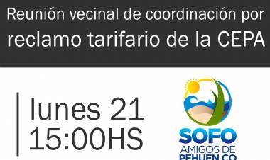 Este lunes habrá una reunión de coordinación en la SOFO de Pehuen Co