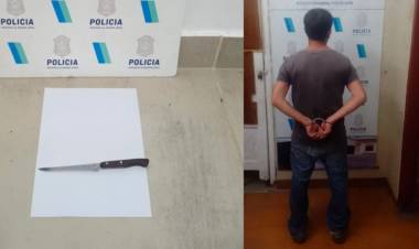 Detuvieron a un hombre por amenazar a sus sobrinos con un cuchillo