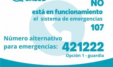 Quedó fuera de servicio el teléfono de emergencia 107