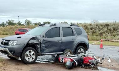 Una vez más ocurrió un accidente de tránsito en el ingreso a la ciudad por calle Colón y Río Juramento