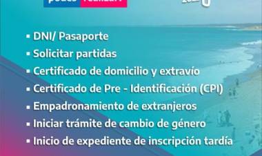 Habrá nuevos operativos de confección de DNI en Villa Arias, Bajo Hondo y Pehuen Co
