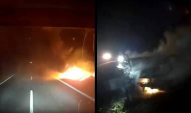 Pérdidas totales en el incendio de un auto en ruta 249