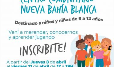 Abre la inscripción para el nuevo Centro Comunitario en Nueva Bahía Blanca