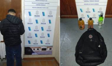 Capturaron a un hombre que intentó robar botellas de vodka y jugo de naranja