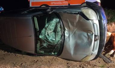 Se dirigían a Punta Alta por la ruta 3, chocaron un caballo y terminaron volcando