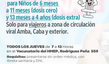 Recomiendan la vacunación antes de viajar a zonas con circulación de sarampión