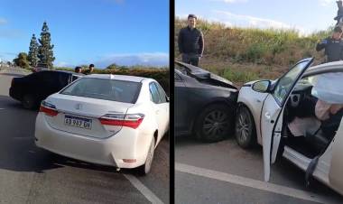 Un choque frontal en la Ruta 229 se ocasiono por la maniobra imprudente de un tercero