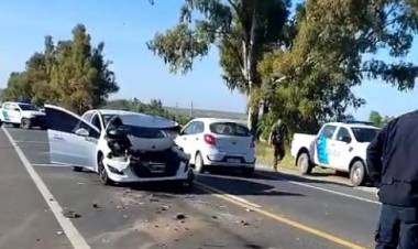 Choque en cadena entre 5 vehículos en Ruta 229 frente a Pago Chico