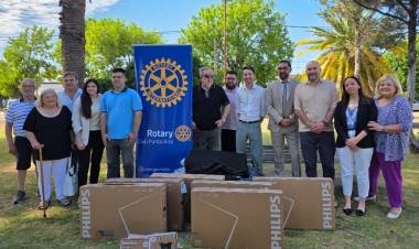 Rotary Club Punta Alta donó 6 televisores y 60 frazadas al Hospital Municipal Eva Perón