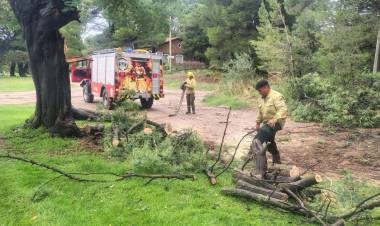 Bomberos Voluntarios de Pehuen Co brindaron asistencia a la comunidad tras la tormenta