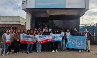 SUTEBA se movilizó al IPS local para defender al organismo provincial y rechazar reforma jubilatoria