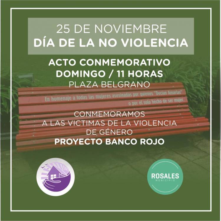 El Municipio y Manos Entrelazadas pintarán un “banco rojo” en Plaza Belgrano