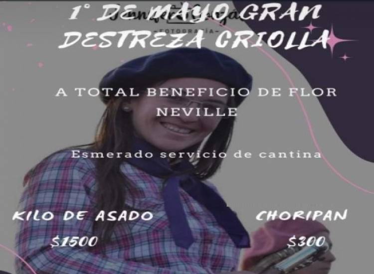 Se realizará un Gran Festival de Destrezas Criollas a beneficio de Florencia Neville